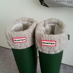 Hunter Cable Knit Cuff Welly Socks